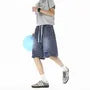 Drawstring Waist Washed Distressed Jorts