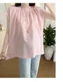 Maternity Short-Sleeve Crew Neck Plaid Blouse