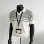 Short-Sleeve Collared Two Tone Polo Shirt