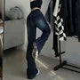 Low Waist Washed Boot-Cut Jeans