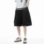 Drawstring Waist Plain Panel Sweat Shorts