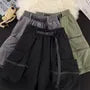 Mid Rise Web Belt Plain Cargo Shorts