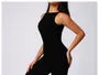Sleeveless Plain Backless Flared Jumpsuit