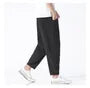 Mid Rise Plain Cropped Tapered Pants