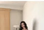 Short-Sleeve Off Shoulder Plain Mini A-Line Dress