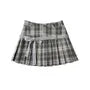 High Waist Plaid Mini Pleated Skirt