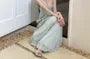 Spaghetti Strap V-Neck Asymmetrical Lace Trim Camisole Top / Mid Rise Plain Harem Pants