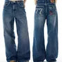 Mid Rise Washed Wide Leg Jeans