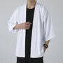 3/4-Sleeve Plain Open Front Jacket