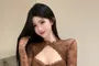 Long-Sleeve Mock Neck Cutout Lace Bustier Top