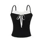 Bow Padded Panel Lace Cami Top