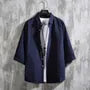3/4-Sleeve Plain Shirt