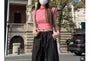 High Waist Plain Striped Loose-Fit Wide-Leg Sweatpants