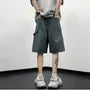 Mid Rise Washed Denim Shorts
