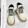 Platform Lace-Up Faux Suede Short Boots