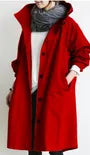 Hooded Button-Up Long Trench Coat