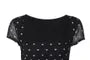 Cap Sleeve Square-Neck Polka Dot Slim-Fit Crop Top