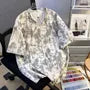 Short-Sleeve Notch Neck Tie-Dye T-Shirt