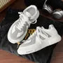 Platform Two Tone Lace-Up Faux Leather Sneakers