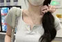 Short-Sleeve Notch Neck Crop Slim Fit T-Shirt