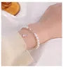 999 Silver Faux Pearl Bracelet