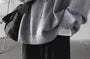 Lightweight Henley-Neck Knit Hoodie