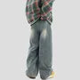 Mid Waist Washed Baggy Jeans