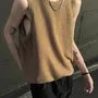 Crewneck Plain Knit Tank Top