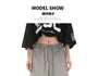 Stripe-Accent Loose-Fit Wide-Leg Sweatpants