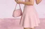 Set: Strapless Button Detail Mini A-Line Knit Dress + Button-Up Cardigan