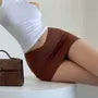 Low Rise Plain Mini Pencil Skirt