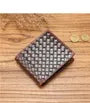Woven Genuine Leather Short Wallet