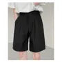 Mid Rise Plain Bermuda Dress Shorts