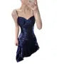 Spaghetti Strap Satin Ruffled Mermaid Evening Gown