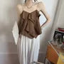 Plain Asymmetrical Ruffled Camisole Top