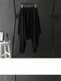 Elastic Waist Plain Asymmetrical Skirt Overlay Dance Pants