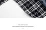 Collared Washed Denim Plaid Panel Button Jacket