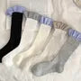 Gingham Panel Ribbed Socks