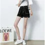 High Waist Contrast Stitch Denim Shorts