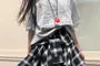 High Waist Plaid Asymmetrical Mini A-Line Skirt