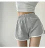 High Waist Plain Contrast Trim Hot Pants