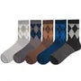Set of 5: Argyle Crew Socks