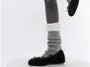 Pom Pom Fleece Panel Ribbed Knit Leg Warmers