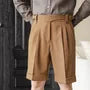 Mid Waist Plain Wide Leg Dress Shorts