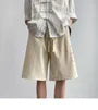 Drawstring Waist Plain Frog Closure Shorts