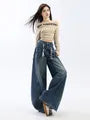 High Waist Washed Baggy Jeans