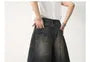 High Waist Washed Wide Leg Denim Shorts