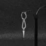 Stud Chain Asymmetrical Stainless Steel Dangle Earring