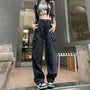 High Waist Washed Straight-Fit Jeans