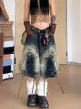 Mid Rise Washed Wide Leg Jorts